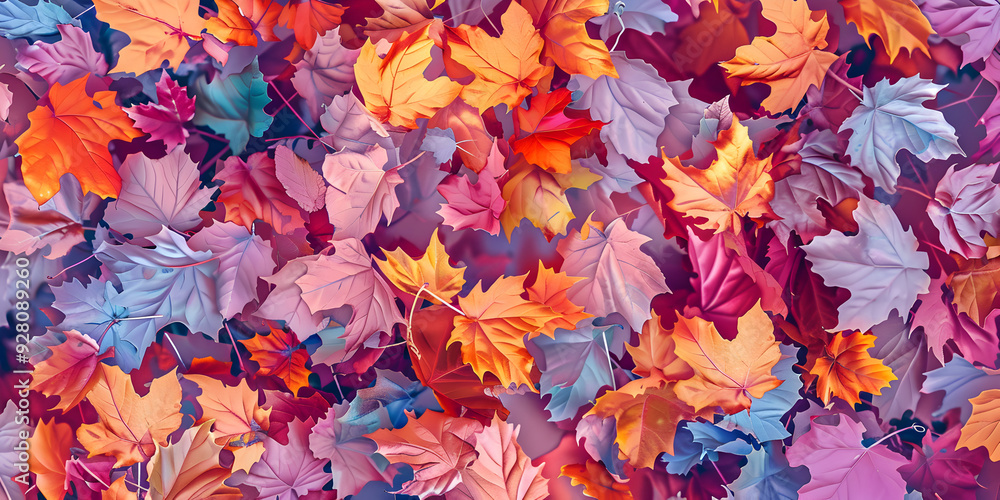 Rich tapestry of autumn leaves in a spectrum Rich tapestry of autumn leaves in a spectrum