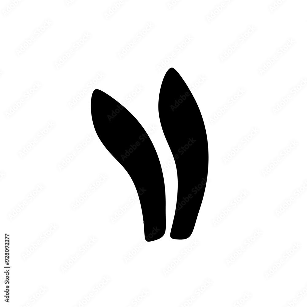 Bunny ear silhouette. Cute Rabbit ear silhouette vector illustration Bunny ear silhouette. Cute Rabbit ear silhouette vector illustration