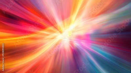 Abstract Colorful Radial Burst Background - Bright Light and Swirling Lines for Design