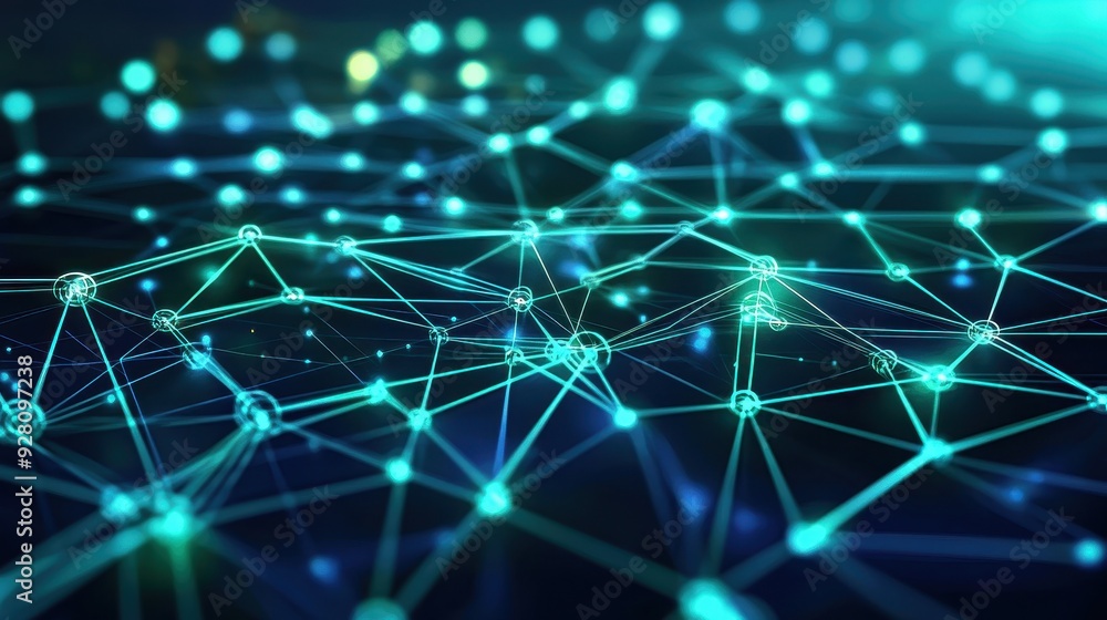 Abstract Blue and Green Network Connection Background - Digital Technology Concept. Abstract Blue and Green Network Connection Background - Digital Technology Concept.