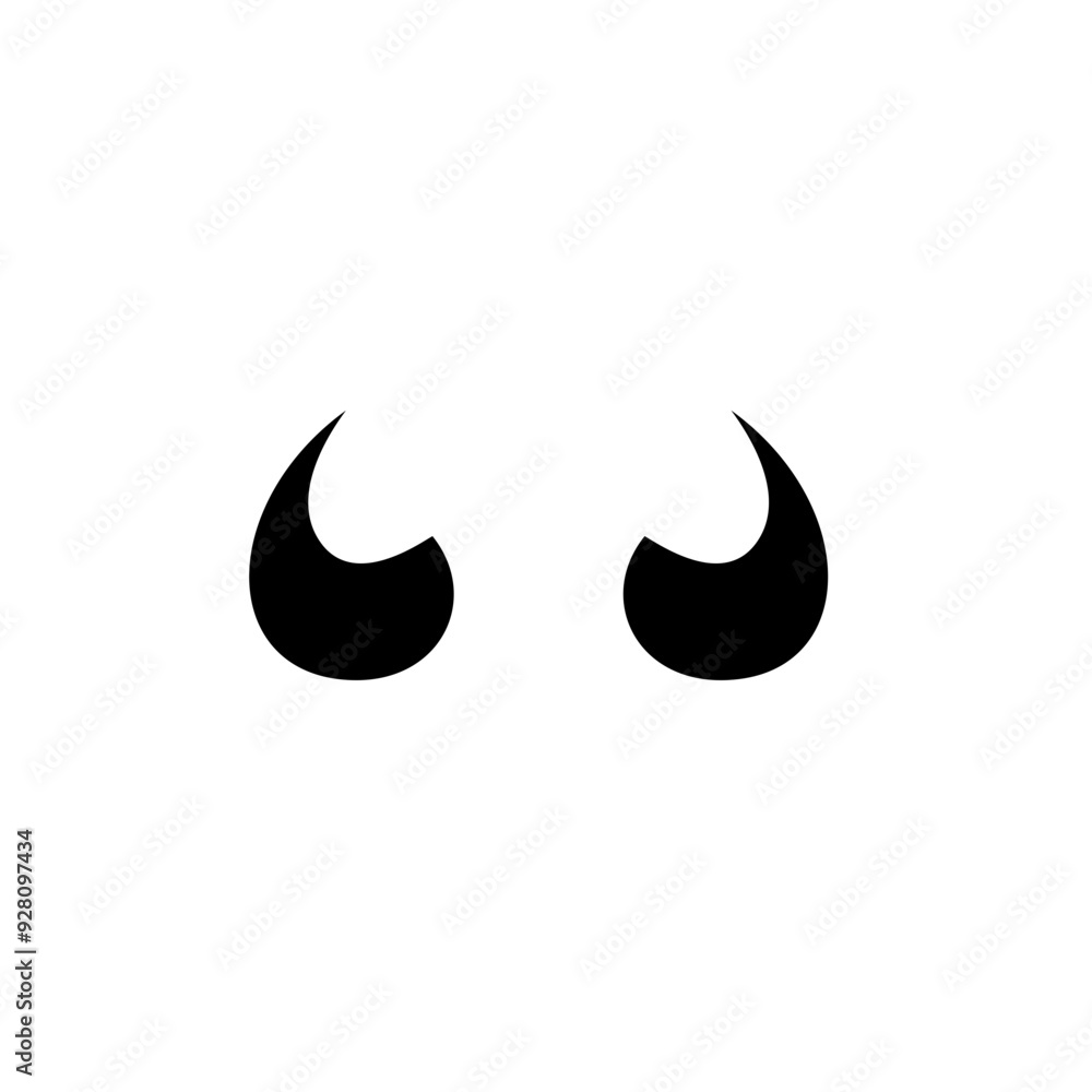 Vector flat devil horn isolated on white background Vector flat devil horn isolated on white background