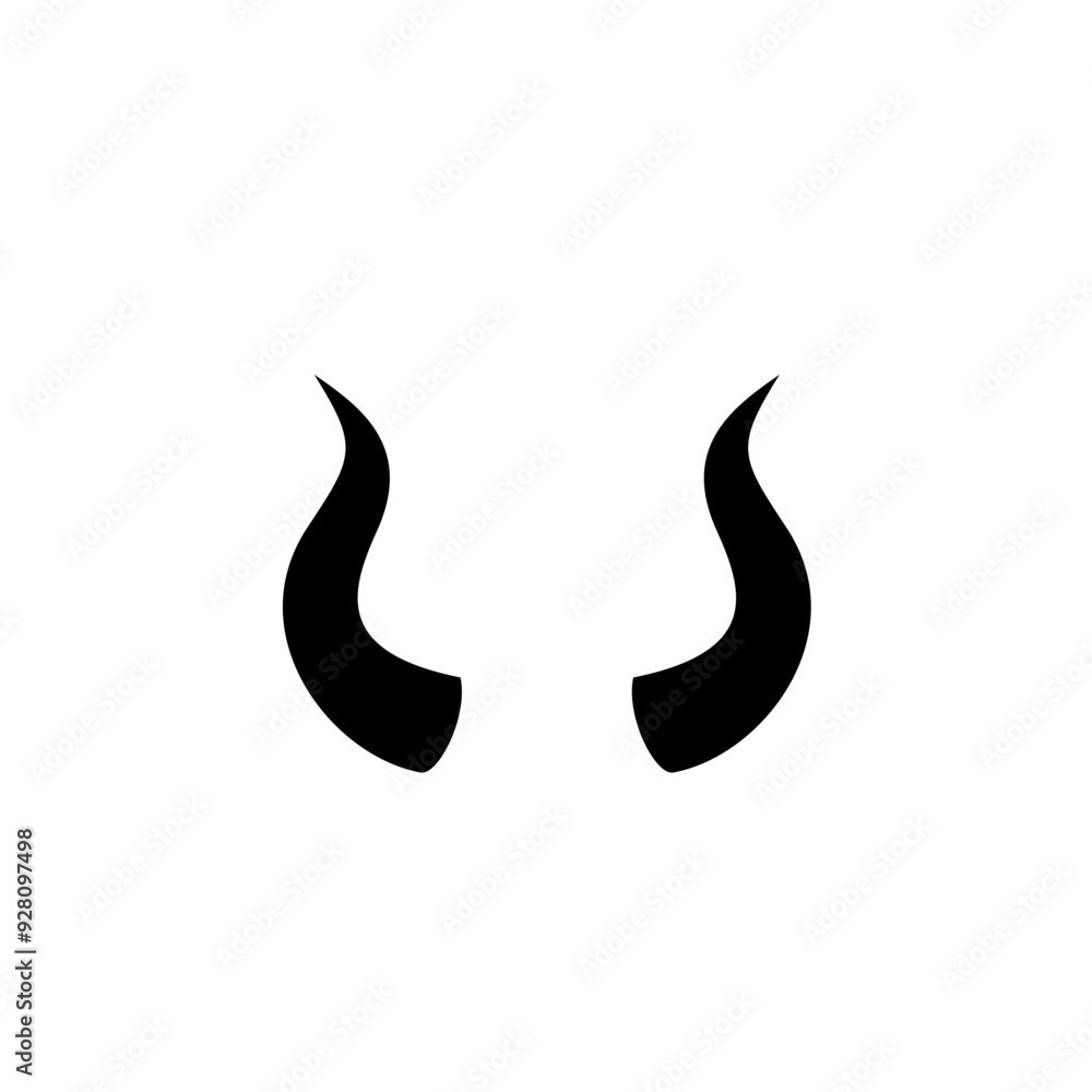 Vector flat devil horn isolated on white background Vector flat devil horn isolated on white background