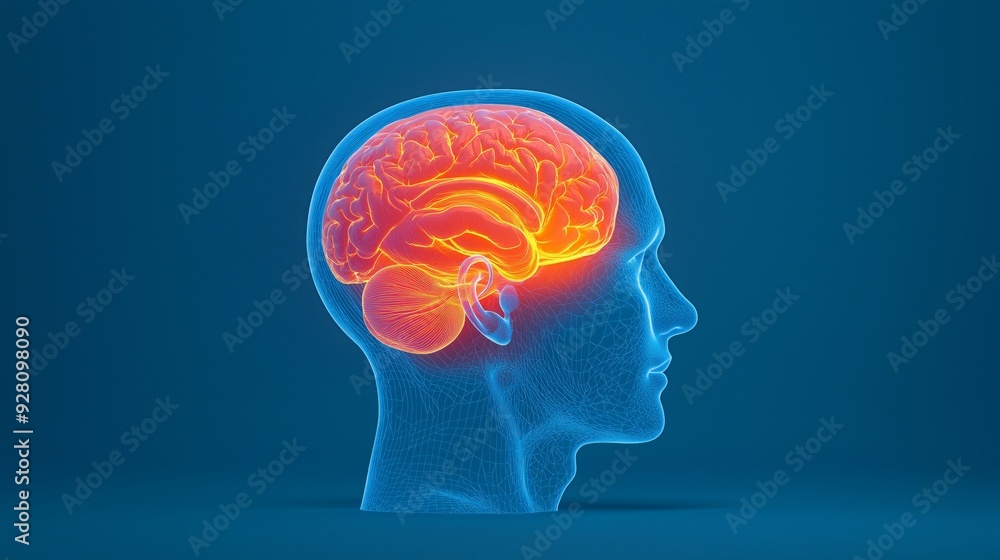 A detailed illustration of a human head showcasing the brain with vibrant colors, representing intelligence and cognitive function. A detailed illustration of a human head showcasing the brain with vibrant colors, representing intelligence and cognitive function.