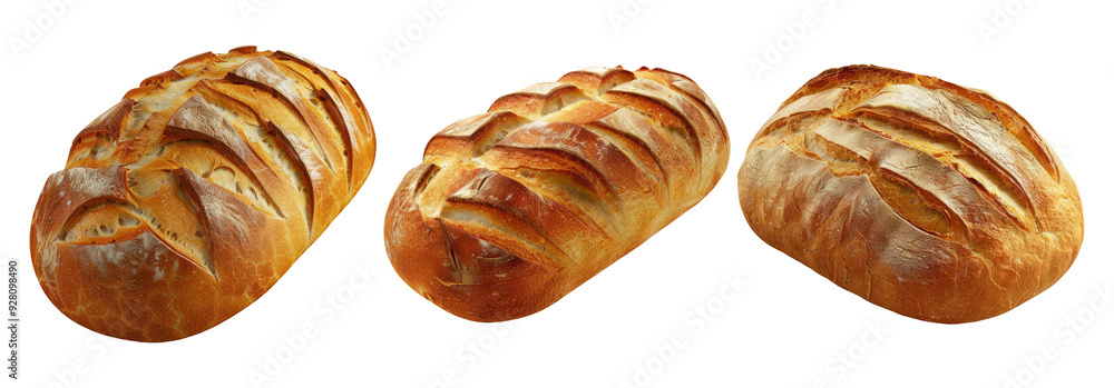 Bread loaves set isolated on transparent background with freshly baked pastries Bread loaves set isolated on transparent background with freshly baked pastries