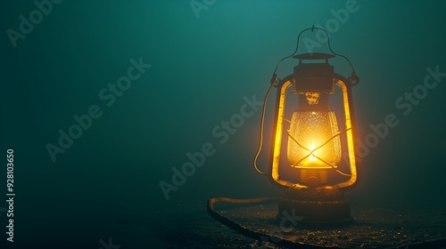 A single, glowing lantern on a dark, dreamy gradient background.