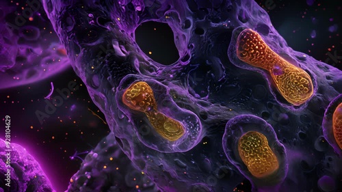 An immunohistochemistry image showing the localization and distribution of Golgi apparatus in different types of cells highlighting its essential role in protein processing. photo