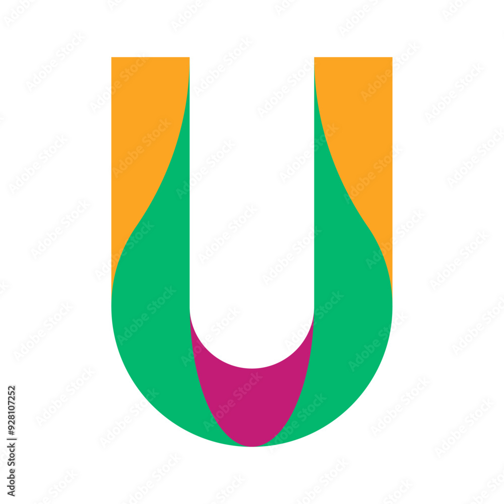 Web lline modern color full U logo design Web lline modern color full U logo design