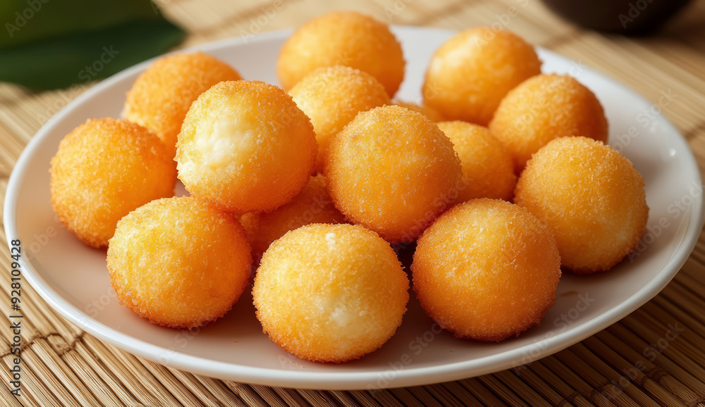 Food photography of crispy cheese croquettes arranged in a plate Food photography of crispy cheese croquettes arranged in a plate