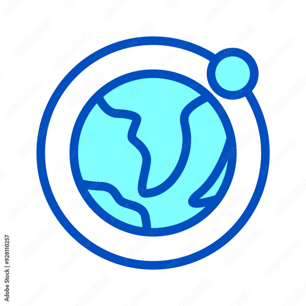 Moon Orbiting for Space Icon Moon Orbiting for Space Icon
