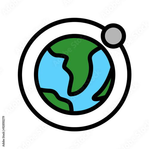 Moon Orbiting for Space Icon