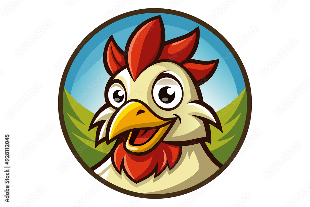 Fototapeta premium chicken cartoon logo