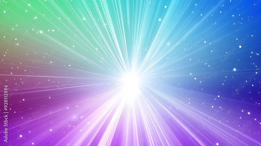 Naklejka premium Bright and colorful phone background with stars and light rays.