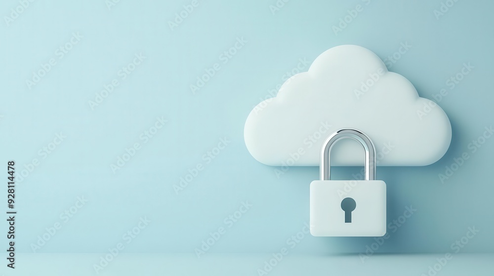 A modern cloud storage concept featuring a secure padlock symbolizing data protection and privacy in a digital environment. A modern cloud storage concept featuring a secure padlock symbolizing data protection and privacy in a digital environment.
