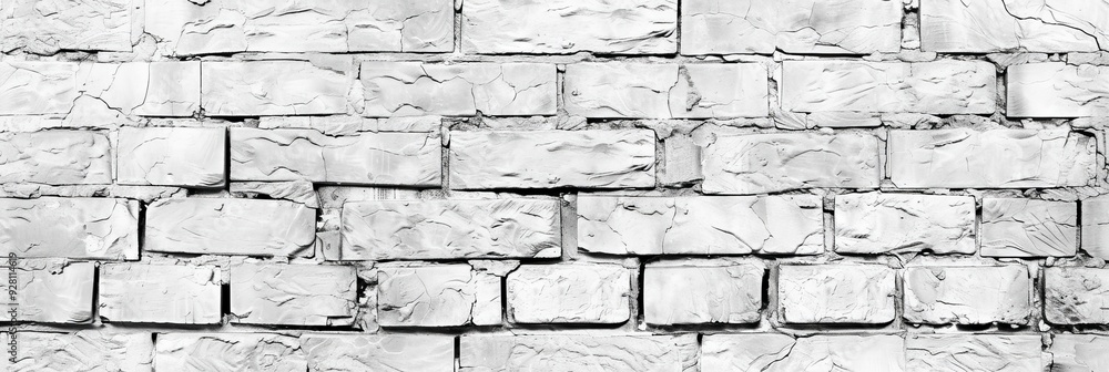 Fototapeta premium Cracked White Brick Wall Texture