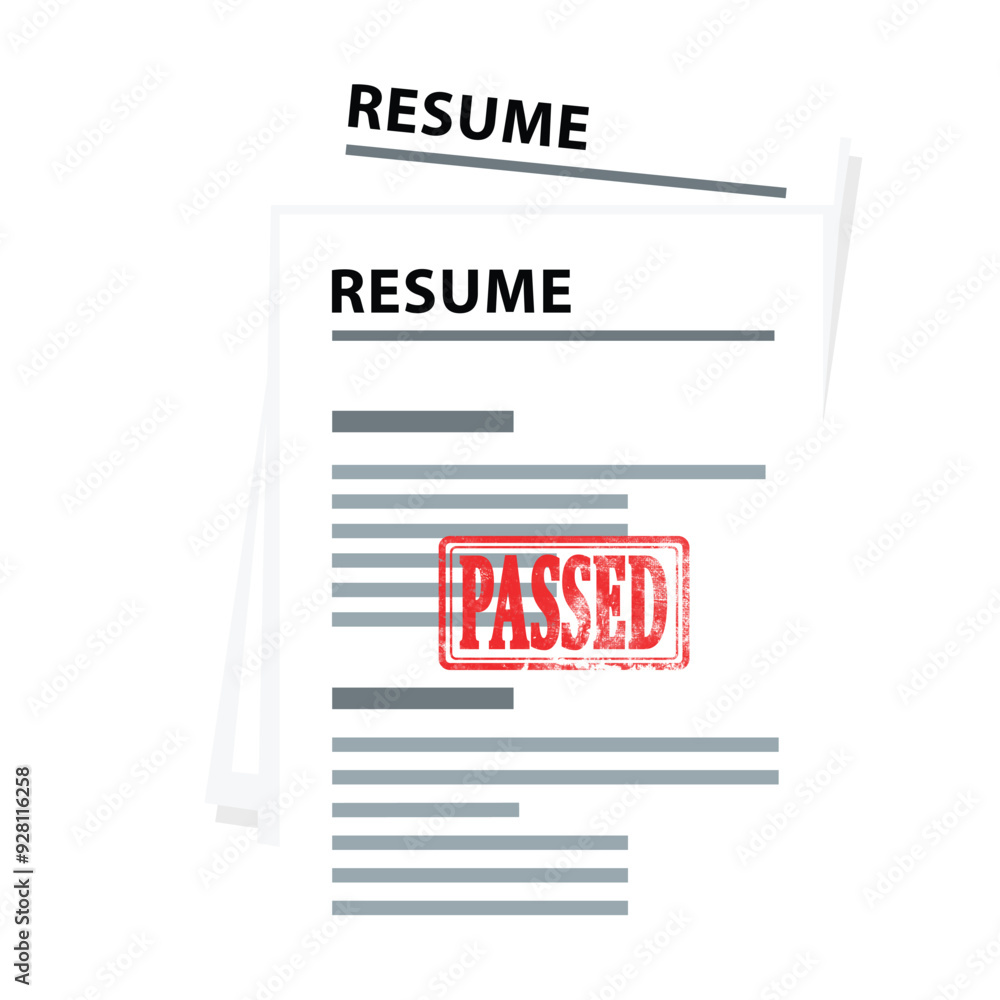 Employer Resume Paper and Document Files Illustration Employer Resume Paper and Document Files Illustration