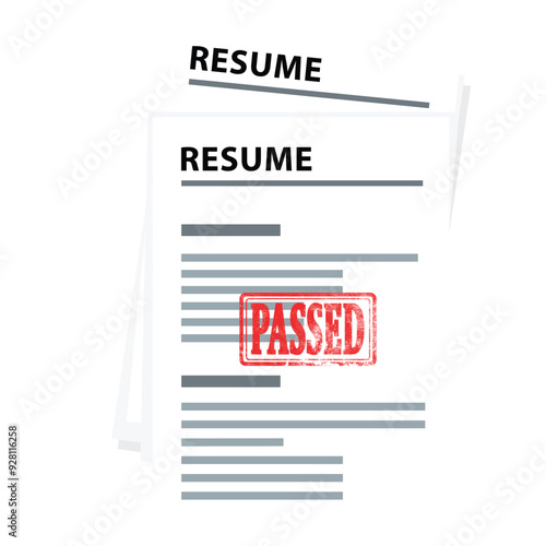 Employer Resume Paper and Document Files Illustration