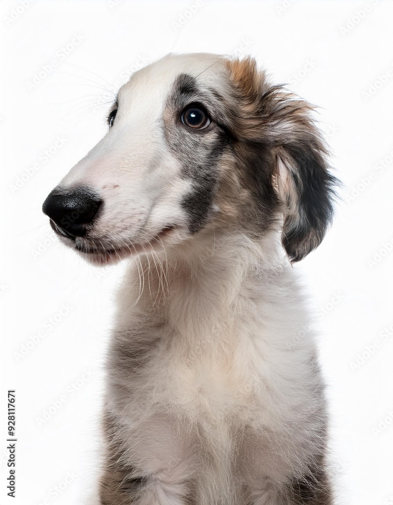 ボルゾイの子犬のポートレート(Borzoi puppy portrait on white background)
ボルゾイの子犬のポートレート(Borzoi puppy portrait on white background)