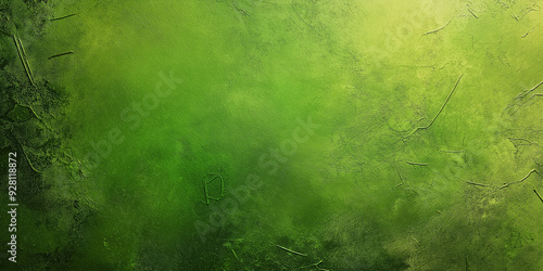 Green grunge wall texture background with light fading from right