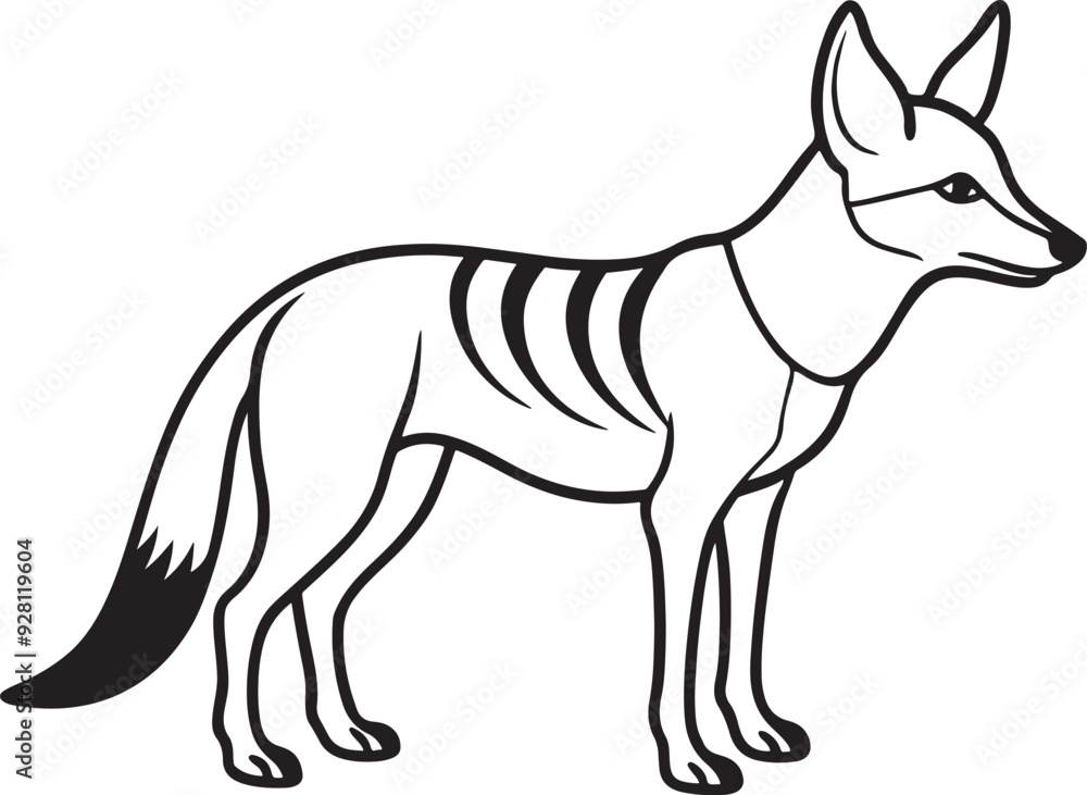 Obraz premium jackal vector silhouette by illustrator
