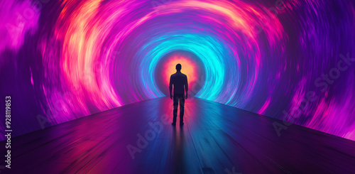 technology module tunnel light effect background