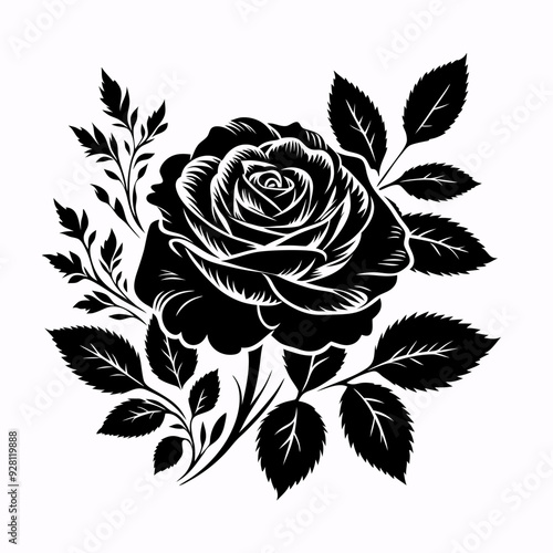 black rose vector 