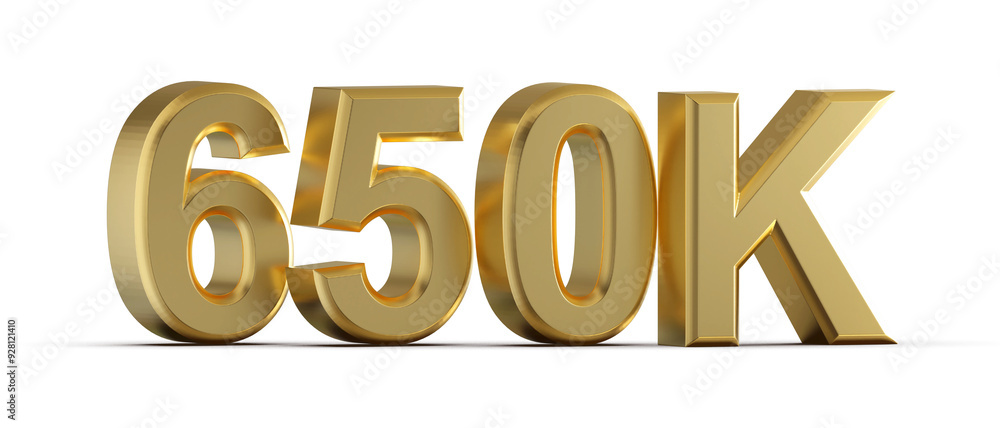 650K Follower 3D Render Golden 650K Follower 3D Render Golden