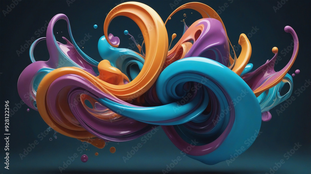 Create non-figurative abstract artwork that captures the essence of fluid movement 3d Create non-figurative abstract artwork that captures the essence of fluid movement 3d