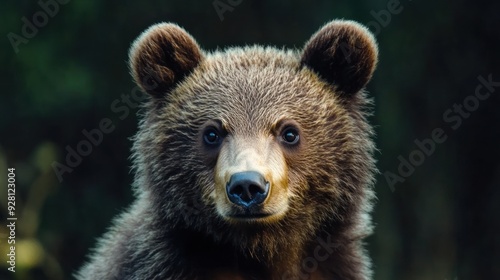 A Close-Up Portrait of a Young Grizzly Bear in the Wild