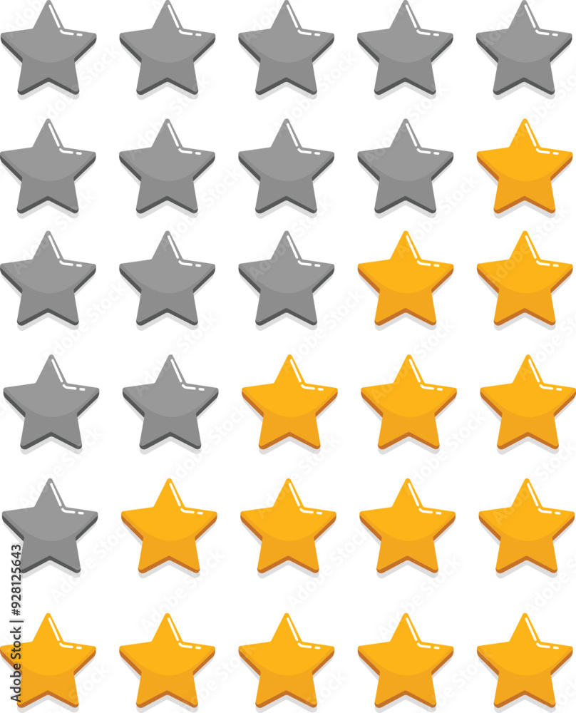 Star Rating Review or Five Star Rating Set Collection Illustration Star Rating Review or Five Star Rating Set Collection Illustration