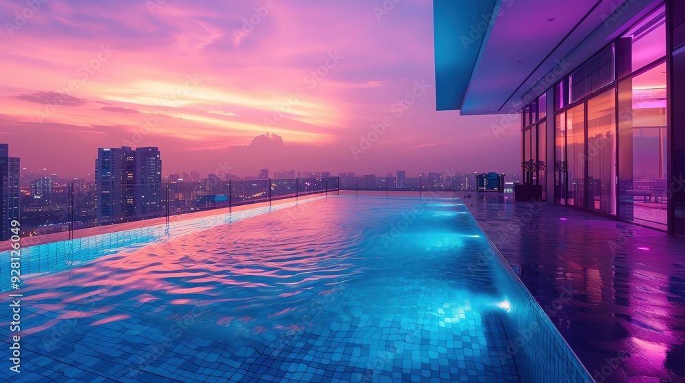 Fototapeta premium Modern real estate market, trendy condos, vibrant metropolitan area, highreturn investment, sleek design, bright lighting