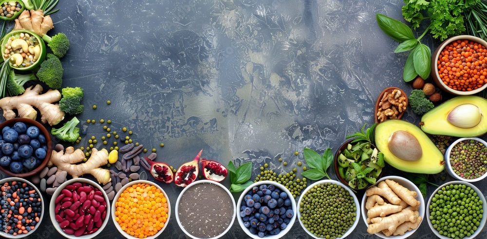 A Colorful Arrangement of Healthy Foods A Colorful Arrangement of Healthy Foods