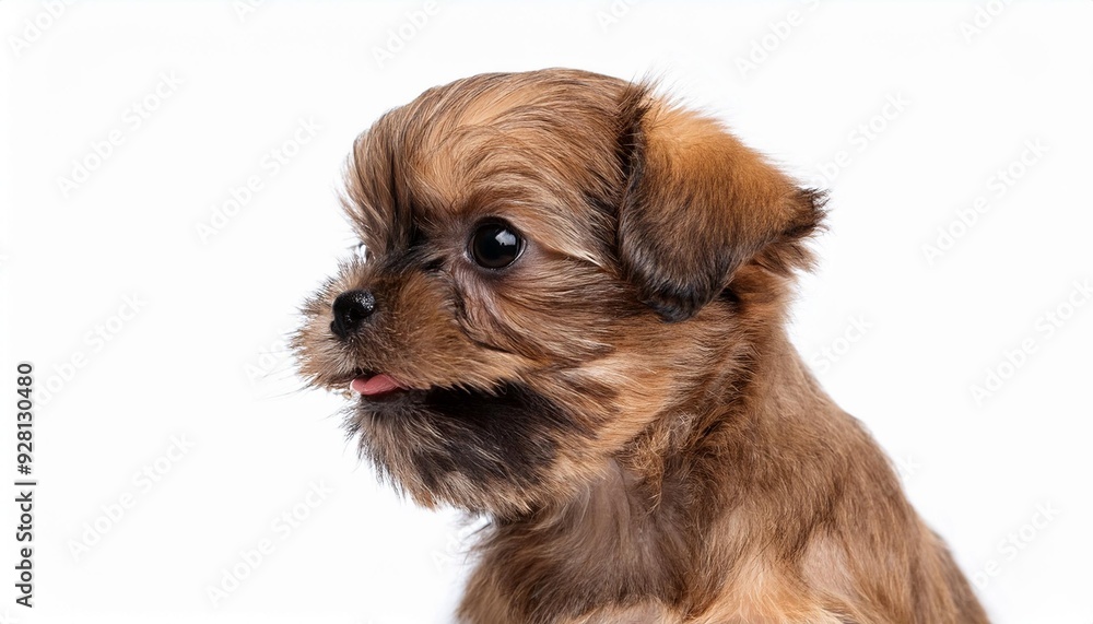 笑顔のブリュッセル・グリフォンの子犬のポートレート(Portrait of a smiling Brussels Griffon puppy on white background)
笑顔のブリュッセル・グリフォンの子犬のポートレート(Portrait of a smiling Brussels Griffon puppy on white background)