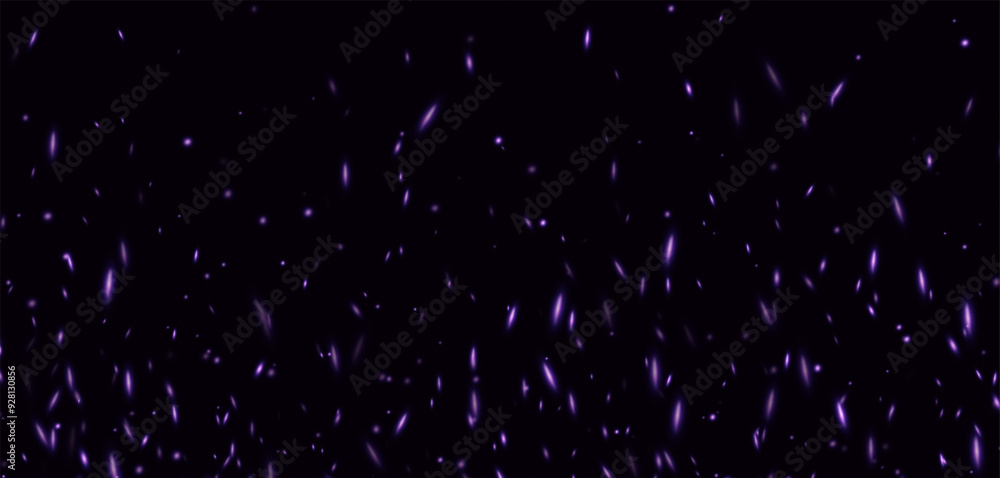 Purple fire sparks, abstract glowing embers, heat sparkles, flying flame cinder, bokeh fire texture. Vector illustration. Purple fire sparks, abstract glowing embers, heat sparkles, flying flame cinder, bokeh fire texture. Vector illustration.