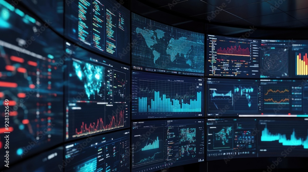 Digital Big Data Stream with Charts and Statistics Across Multiple Displays Digital Big Data Stream with Charts and Statistics Across Multiple Displays