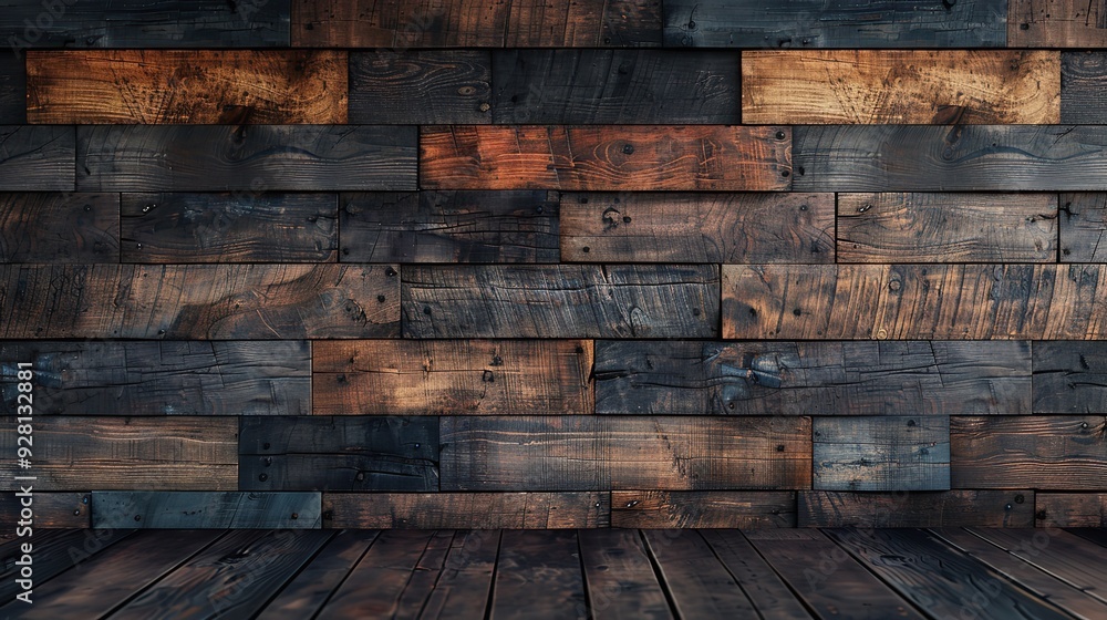 Rustic Wooden Floor and Wall Background - Texture, Wood, Vintage, Rustic, Interior. Rustic Wooden Floor and Wall Background - Texture, Wood, Vintage, Rustic, Interior.
