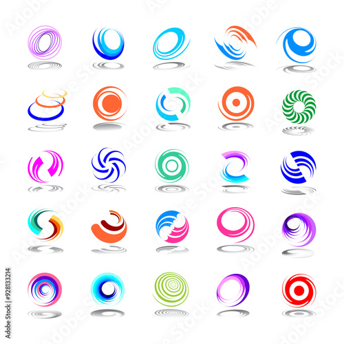 Spiral and Rotation Logo Vectors Set