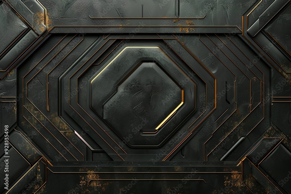 Obraz premium Abstract geometric black and gold textured pattern.