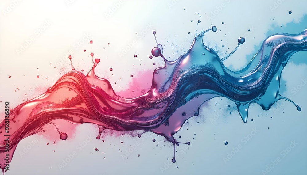 Vibrant abstract fluid art with swirling red, orange, and blue paint-like textures against a white background Vibrant abstract fluid art with swirling red, orange, and blue paint-like textures against a white background