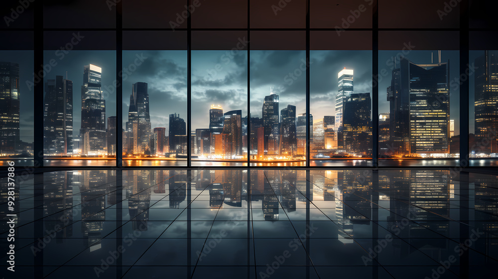 Design concept of modern commercial space at night