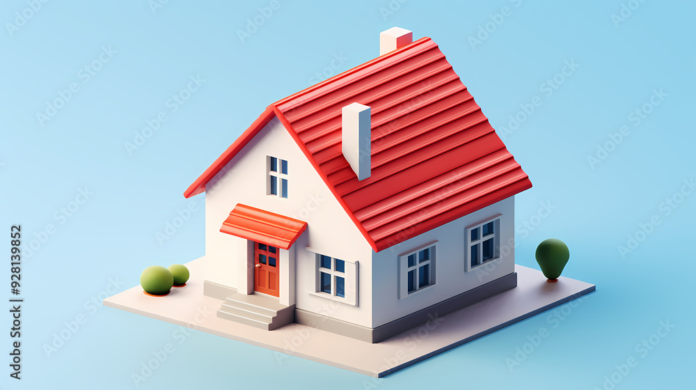 Cartoon style house model Cartoon style house model