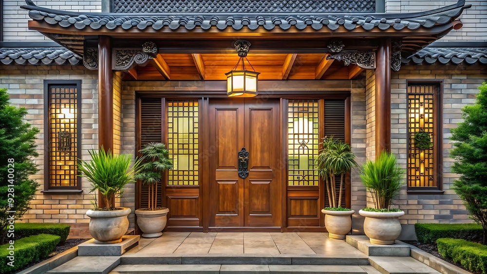 Traditional Chinese-Style House Entrance. Traditional Chinese-Style House Entrance.