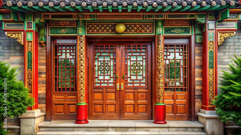 Fototapeta premium Traditional Chinese Architecture Entrance.
