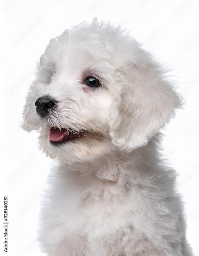 笑顔のボロニーズの子犬のポートレート(Portrait of a smiling Bolognese puppy on white background)
笑顔のボロニーズの子犬のポートレート(Portrait of a smiling Bolognese puppy on white background)