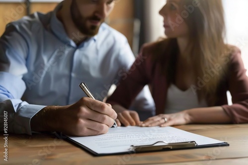 Couple Signing Important Documents Together