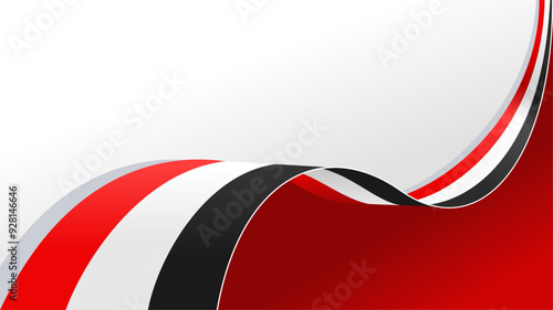 wavy yemen flag vector background with copy space for text. yemen national day