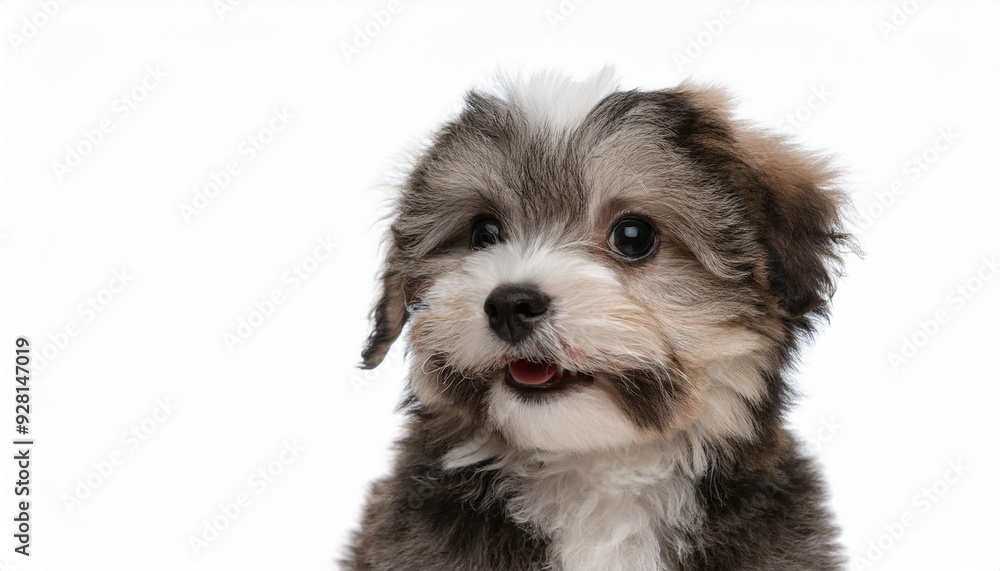 笑顔のローシェンの子犬のポートレート(Portrait of a smiling Lowchen puppy on white background)
笑顔のローシェンの子犬のポートレート(Portrait of a smiling Lowchen puppy on white background)