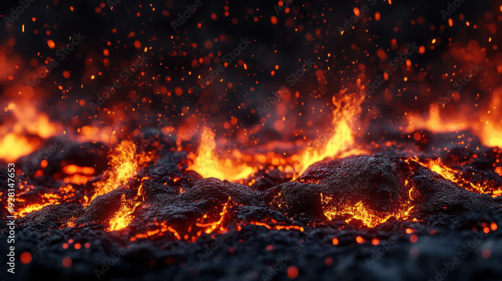 Lava texture fire background for graphic design.