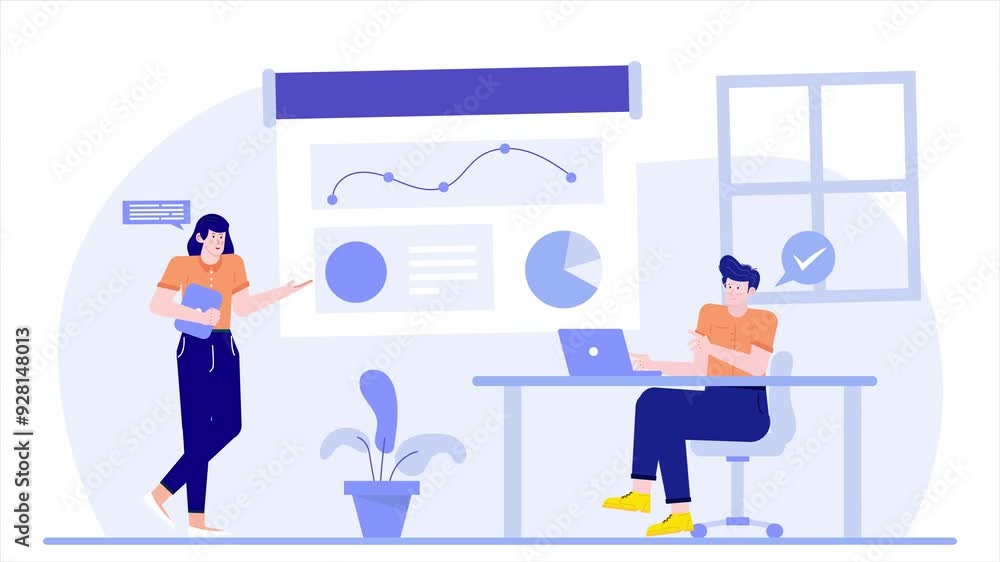 business financial team illustration animated video business financial team illustration animated video