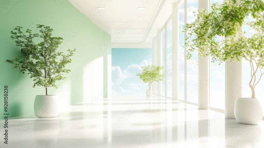 Fototapeta premium A modern hospital building with advanced technology and a welcoming atmosphere.