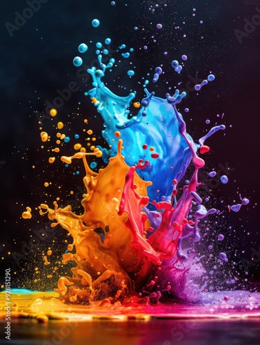 Colorful Liquid Splash Close Up